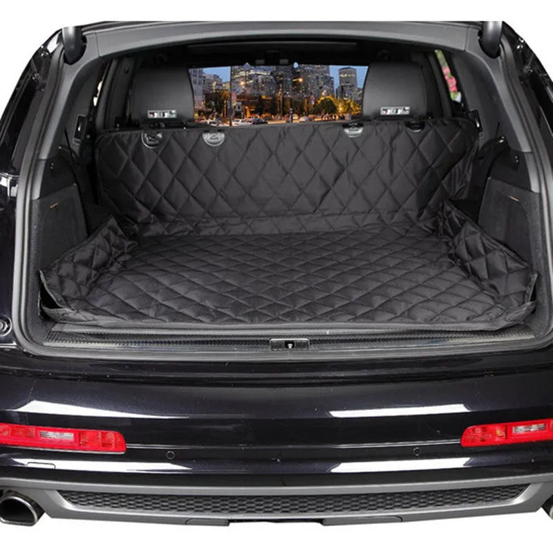 Black Oxford cloth car pet mat for dogs rear seat protector size options