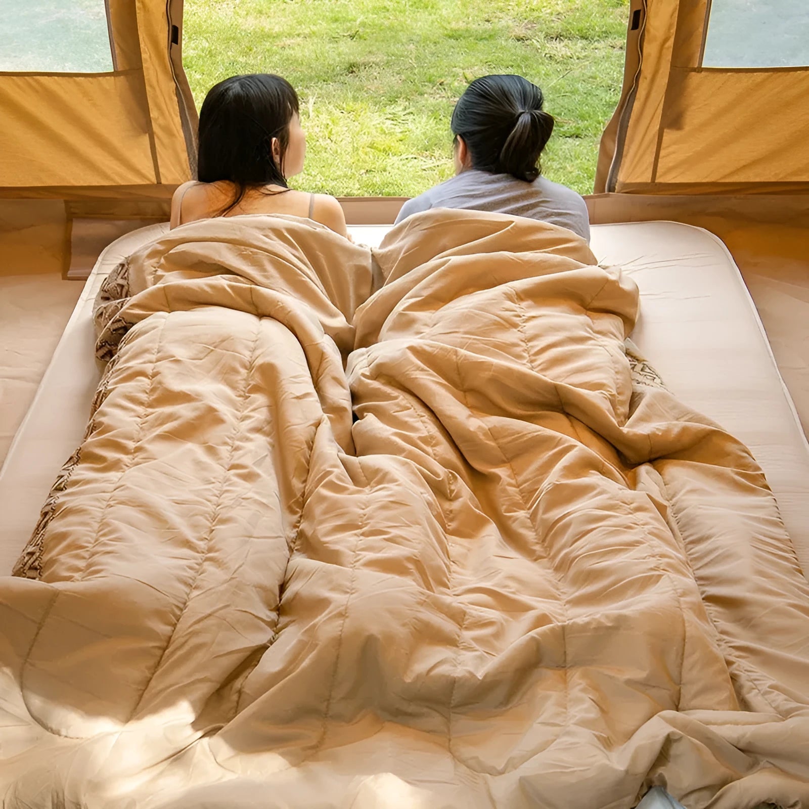 Portable outdoor camping sleeping bag for adults with storage bag