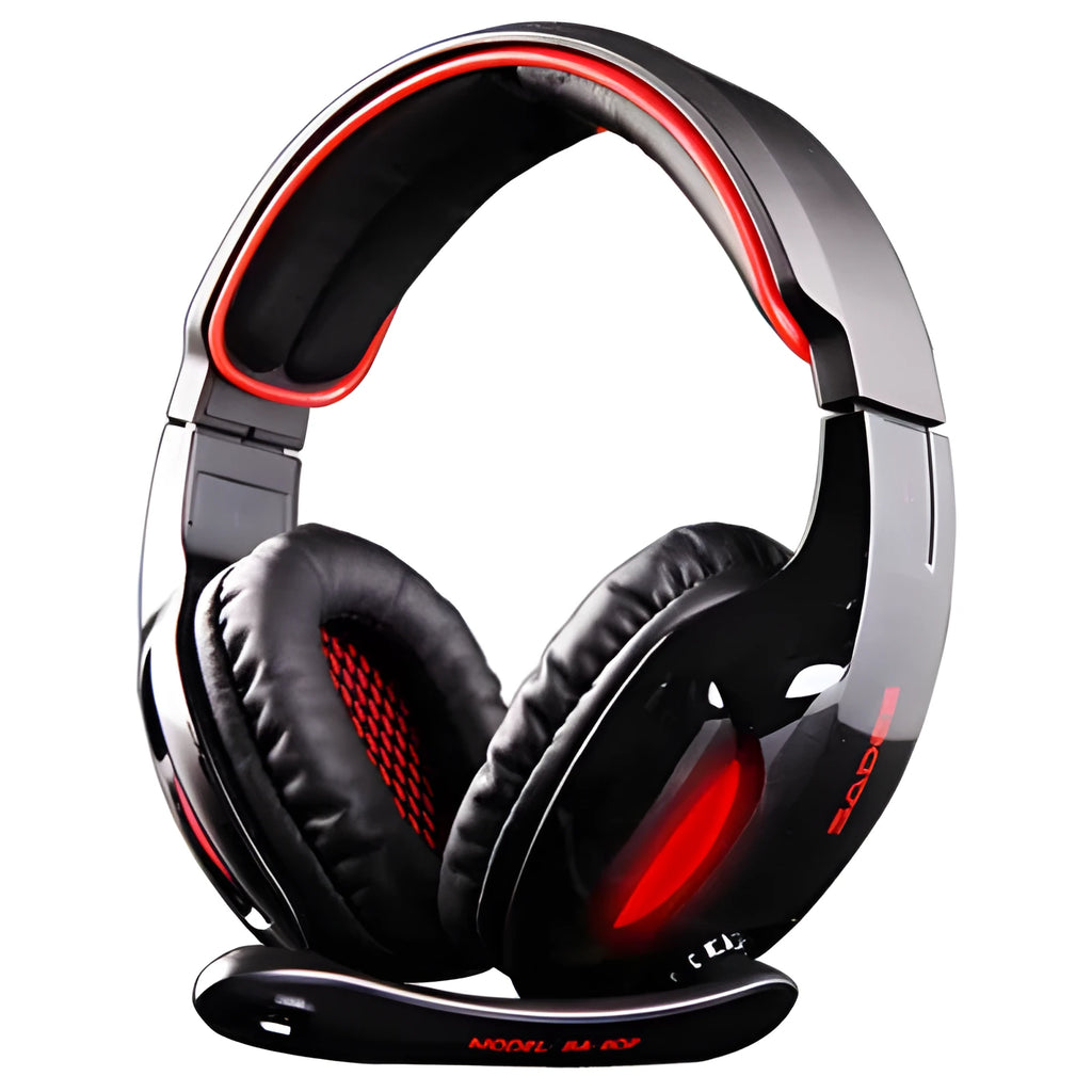 SADES SA902 black USB gaming headset with over-ear cups and integrated lighting
