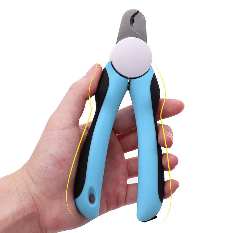 Blue heavy-duty dog nail clippers with a safety guard for large breeds