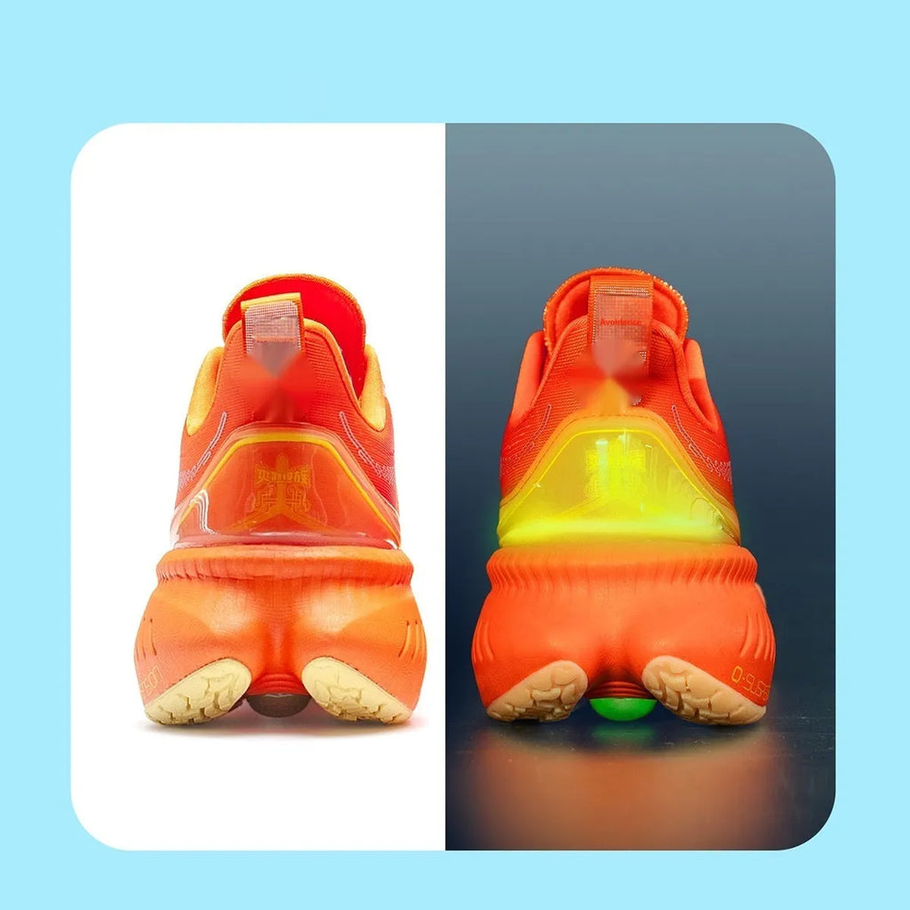 Low-top running shoes with striped pattern, available in multiple colours like black, red, and blue.