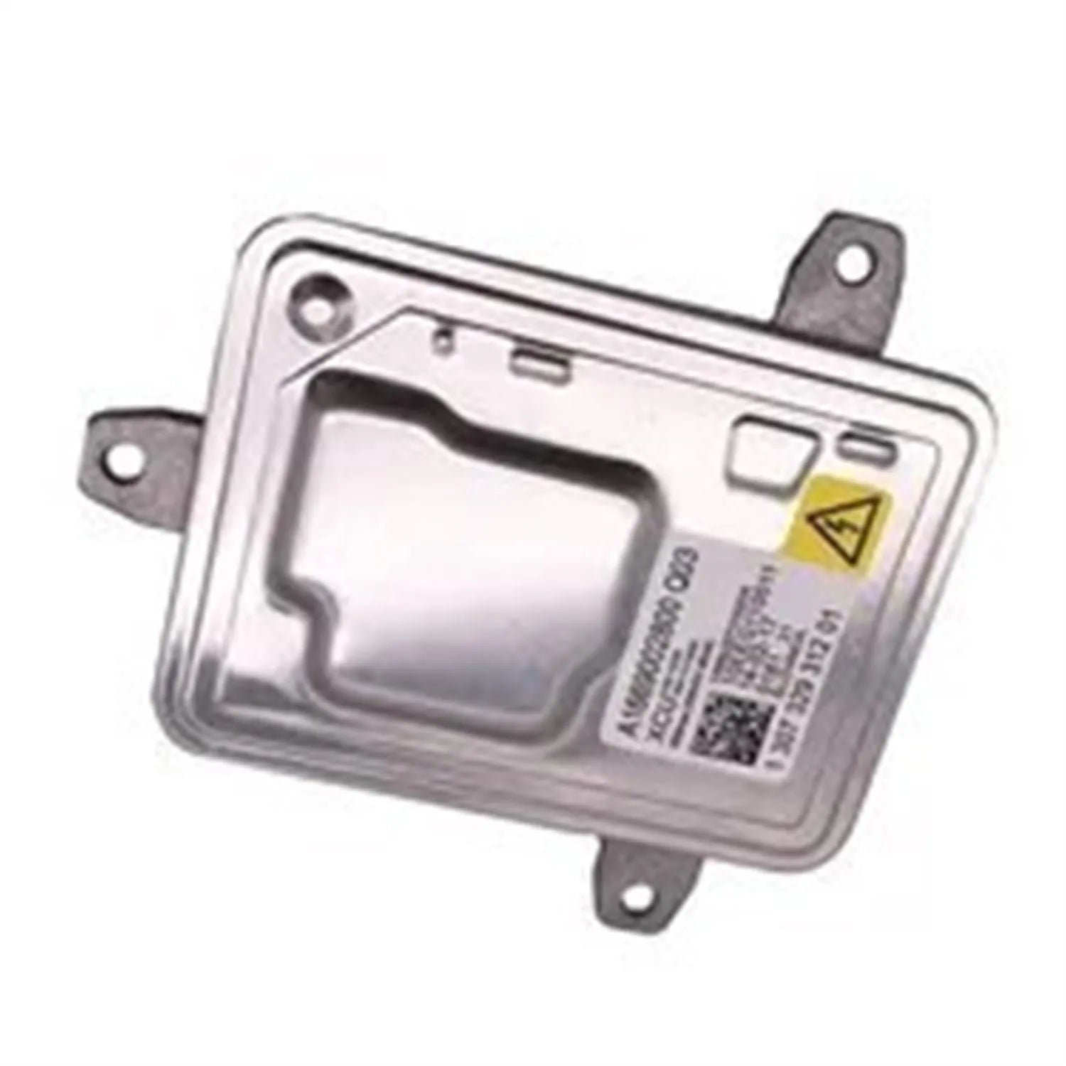 Headlight ballast with metal housing measuring 14 by 11 by 4.5 centimetres