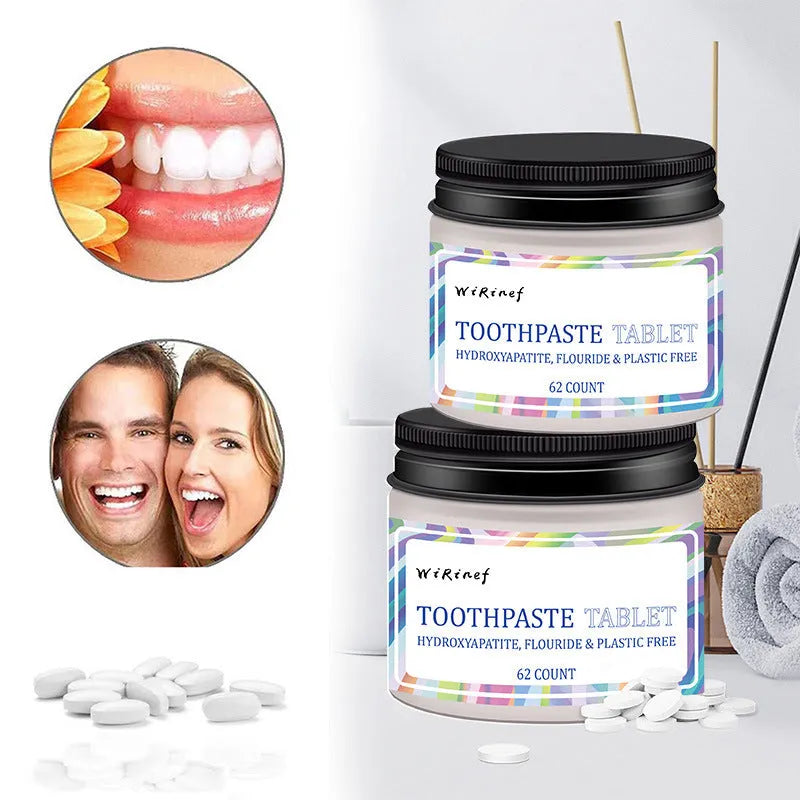 TP19 solid toothpaste tablets pack with 62 individual cleaning tablets for portable oral hygiene