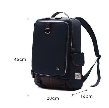 Men's modern Korean-style backpack in Oxford cloth, shown in Army Green colour, displaying its large capacity and adjustable straps.