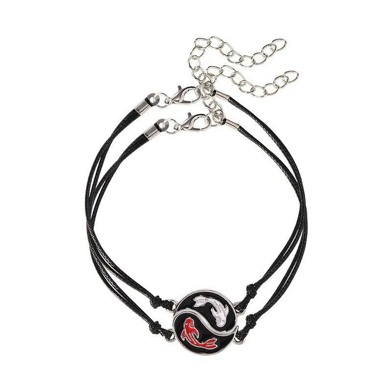 Eight-diagram geometric alloy bracelet with electroplated finish in unisex design