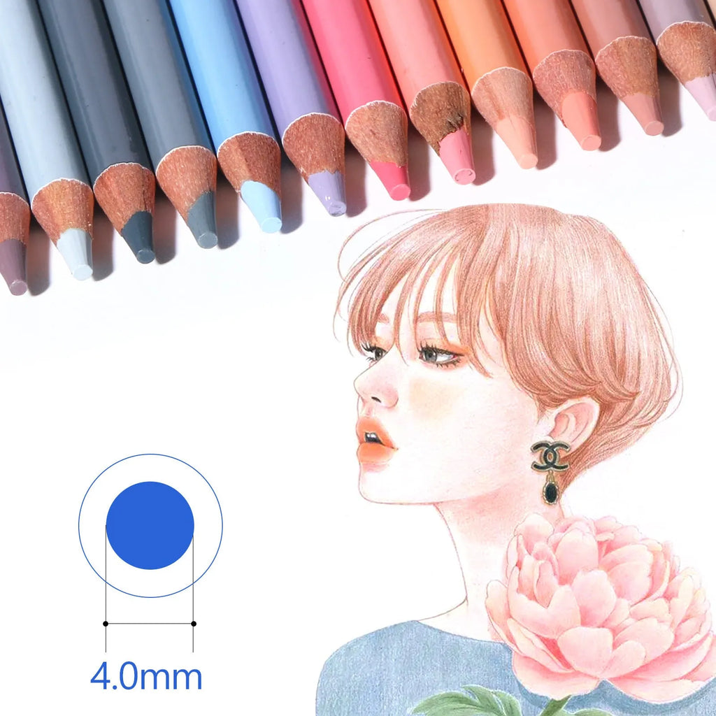 24-colour skin tone pencil set in iron storage box for portrait art