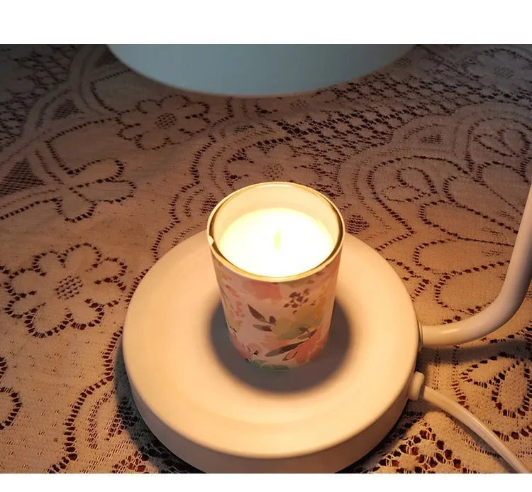 White European-style metal aromatherapy wax melt lamp with dimmer switch on a 1.5m cable.