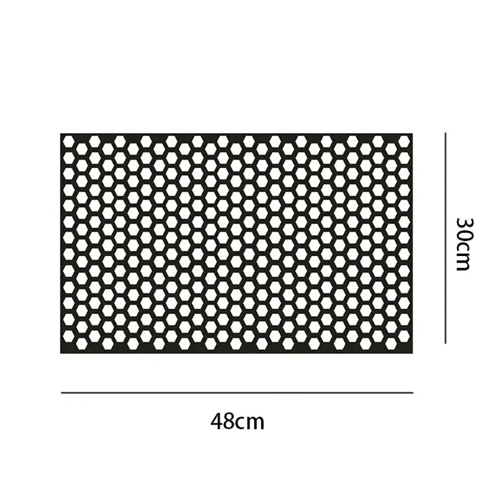 Car taillight honeycomb shape creative sticker film 48x30cm in bright black finish