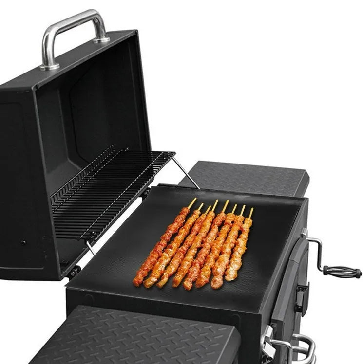 Reusable non-stick barbecue grill mat 33x40cm PTFE fibreglass fabric for indirect cooking