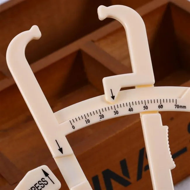 Acrylic body fat caliper skin fold thickness meter with measurement scale