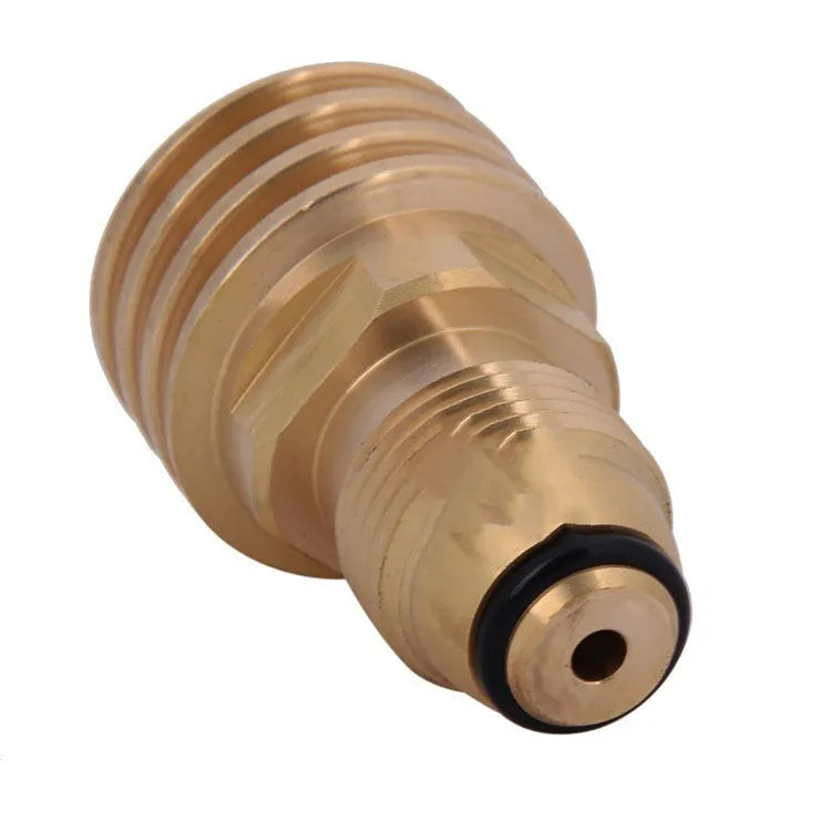 Gold brass gas brazier adapter with 7mm taper thread for LPG charging connections