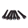 Six matt black ebony guitar string nails with 5.3mm bayonet for folk acoustic guitars