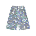 Men's camouflage colour denim cropped trousers with front pocket and zip fly closure