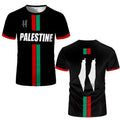 Black football T-shirt with 3D printed design showing stereoscopic pattern detail on front