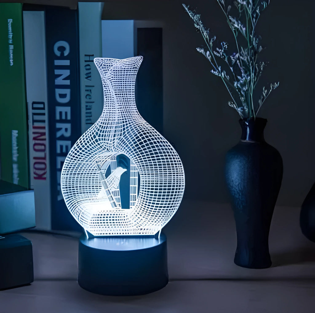 3D acrylic and ABS LED night light with seven colour options and touch control
