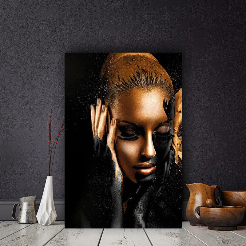 Black canvas wall art painting plane print without frame, available in multiple sizes