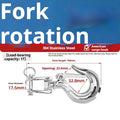 304 stainless steel fork rotating load-bearing hook with directional swivel ring in 150kg to 1500kg capacities