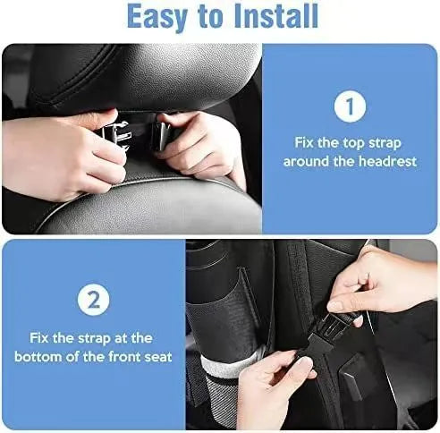 Black Oxford cloth car seat back storage bag with 42x30cm dimensions for vehicle organisation