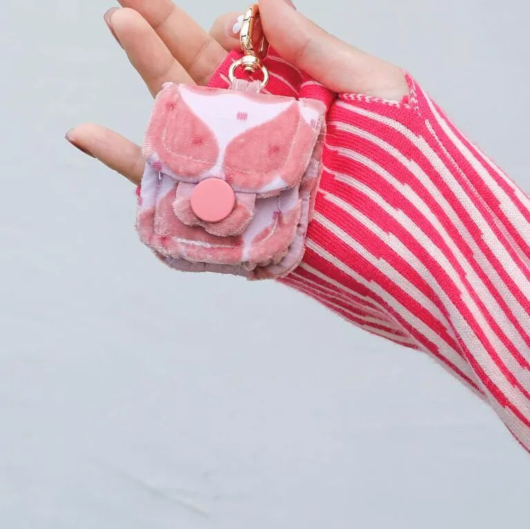 Silicone earphone bag for Apple AirPods with rose love hanging ornament and cartoon design