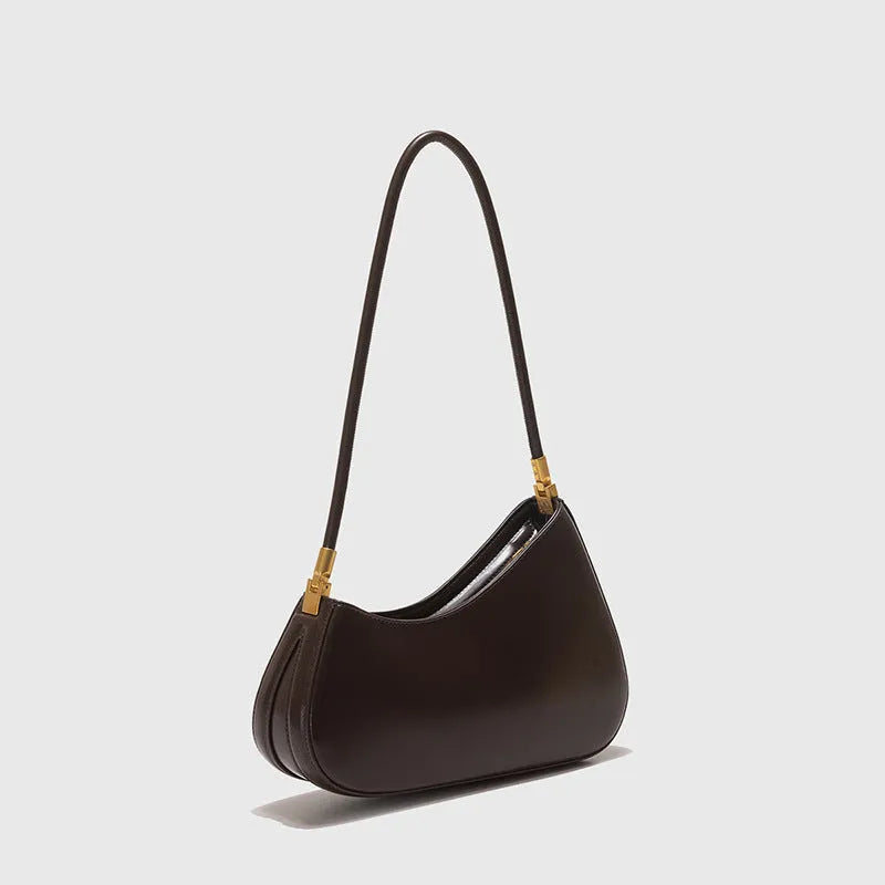 Women's retro oval underarm bag in street trend style with internal zipper compartment