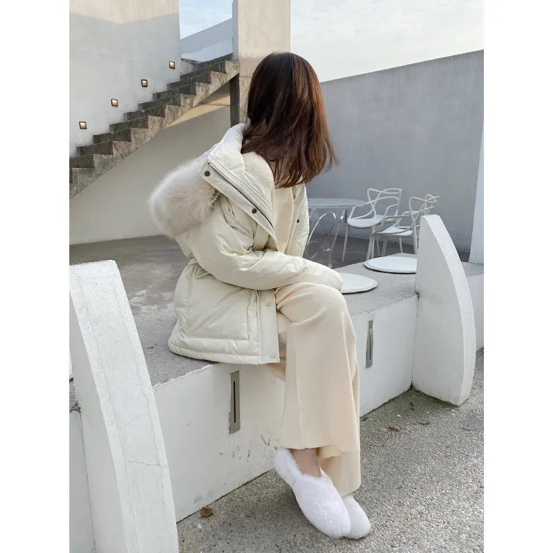 Women's super thick knitted wide-leg trousers in high-waist dropping design available in four colours