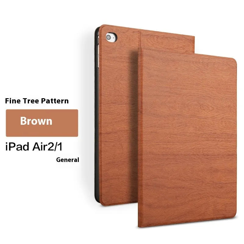 Black imitation leather protective cover for Apple iPad mounted in universal sleep bracket