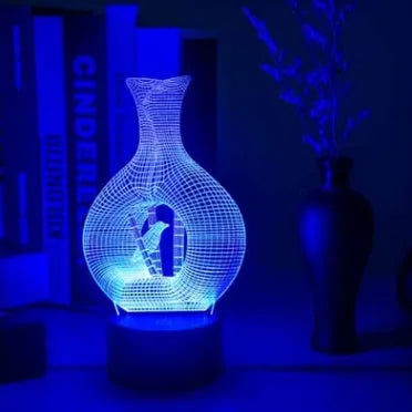 3D acrylic and ABS LED night light with seven colour options and touch control