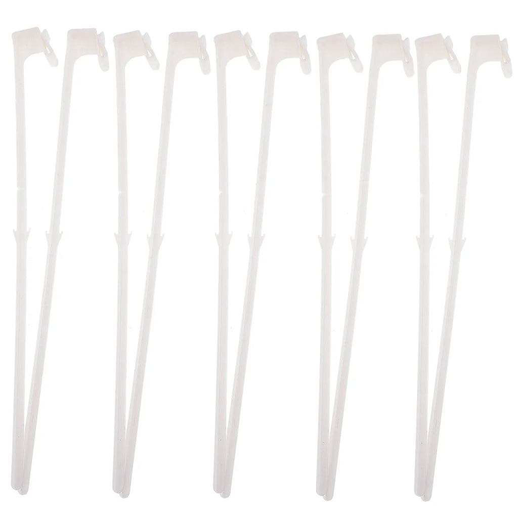 White PP plastic car window flag bracket set with 10 pieces for vehicle display
