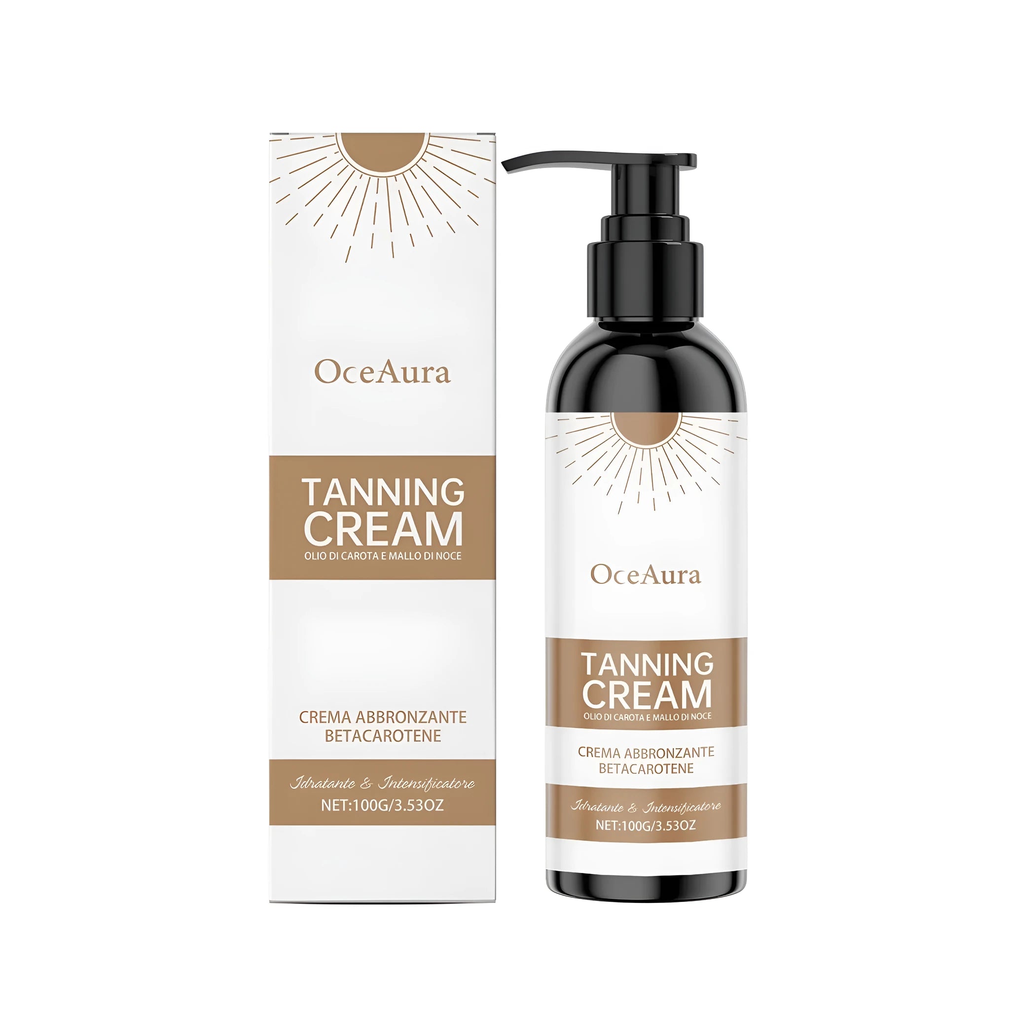 100g tub of moisturising blackening cream with glycerin and carrot oil formula