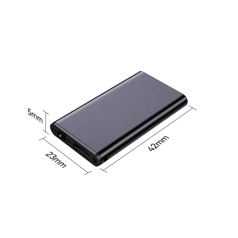 Silver aluminium alloy voice control recording pen with encryption and noise reduction features.