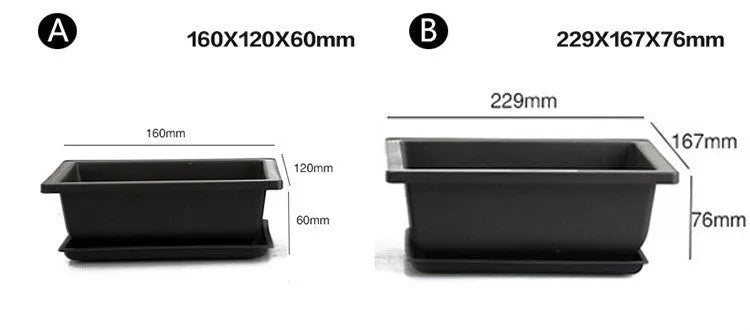 Dark brown antique style recycled plastic plant pot in large rectangle shape for garden or home use