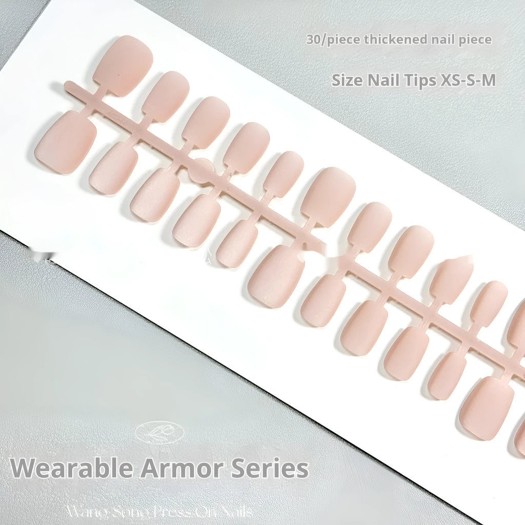 Set of frosted velvet Cat's Eye artificial nails with electroplated finish in short ladder sizes XS, S, M.