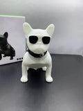 Mini bulldog-shaped Bluetooth speaker in black colour showing detailed sculpture design and compact size