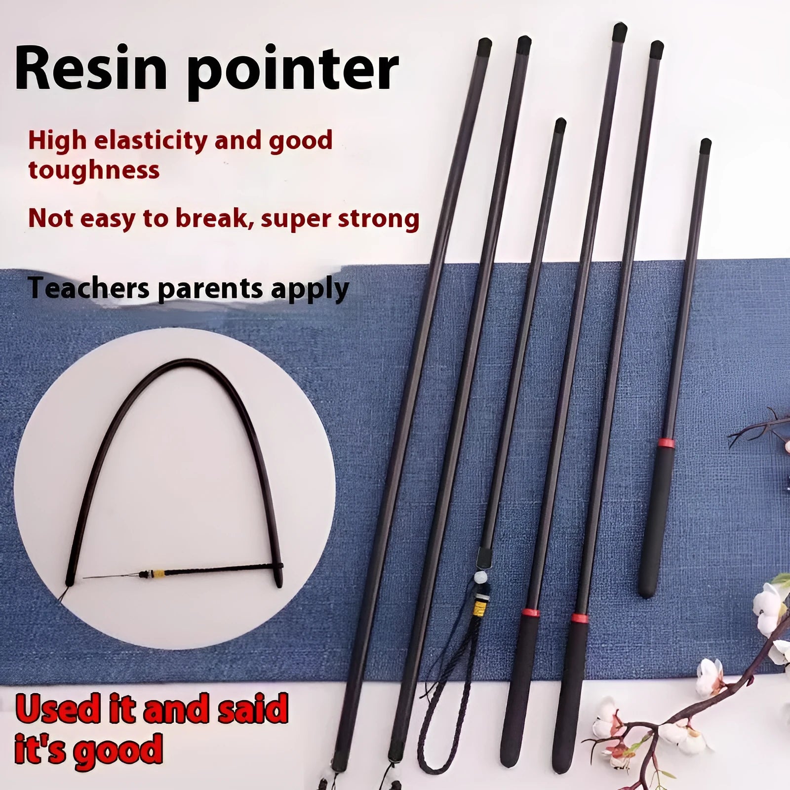 Resin pointer for measuring tape in various lengths for precise marking.