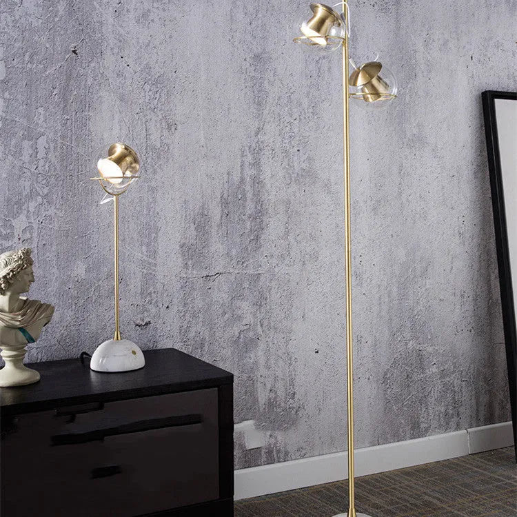 Modern glass desk lamp with touch dimming controls and LED light source