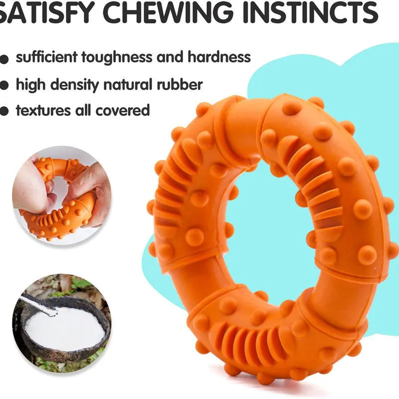 Blue hollow-centre dog fetching stick toy for catch games with puppy