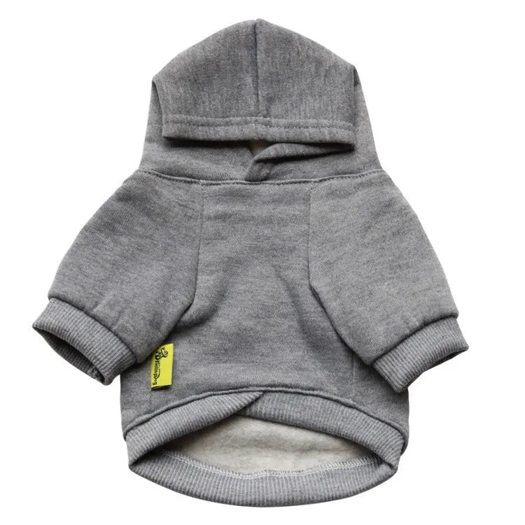 Fleece pet sweater for small dogs in gray with security fit for winter walks