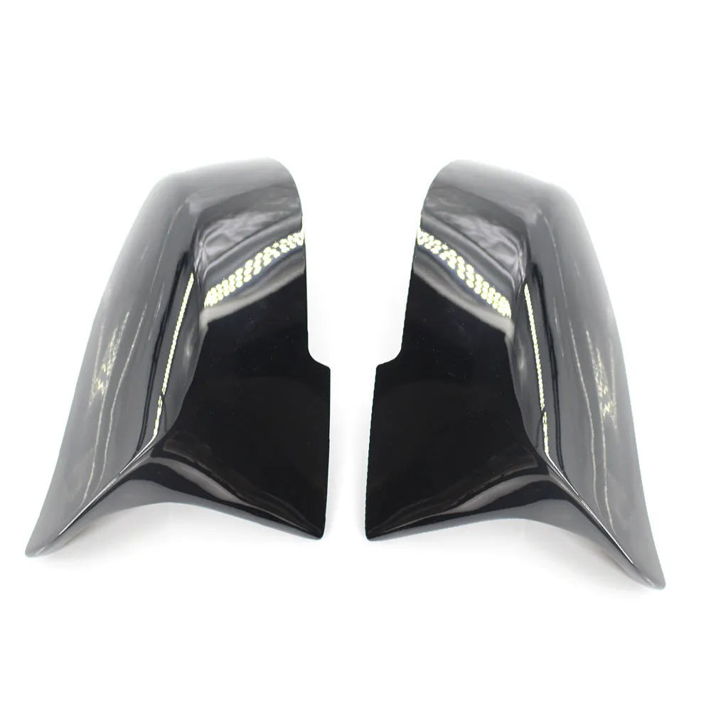 Pair of paint bright black modified horn rearview mirror shells for BMW 3 and 4 Series F-chassis models