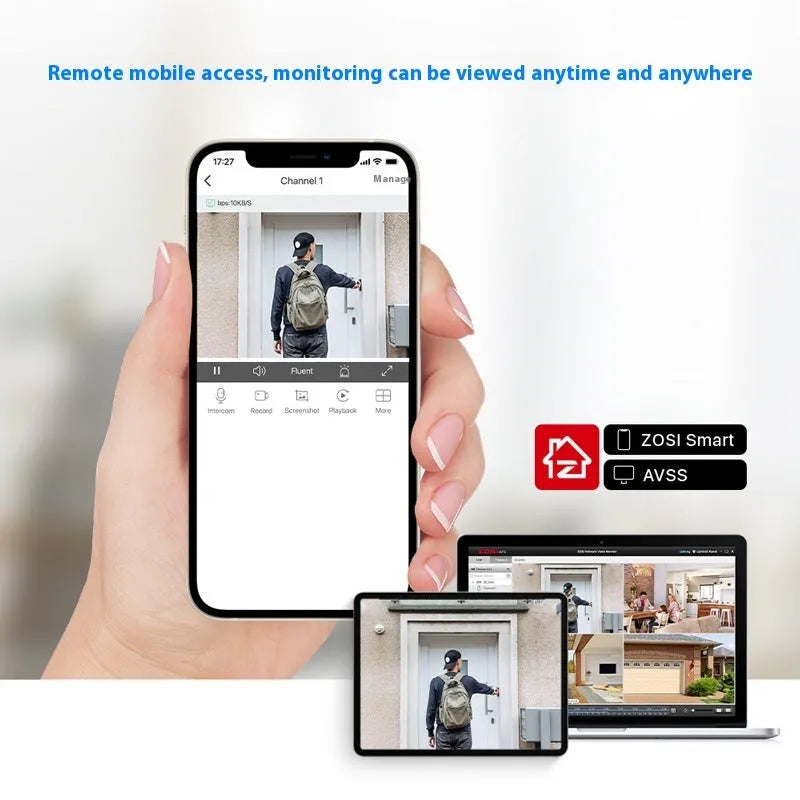 ZOSI POE security camera system with network video recorder and outdoor surveillance cameras