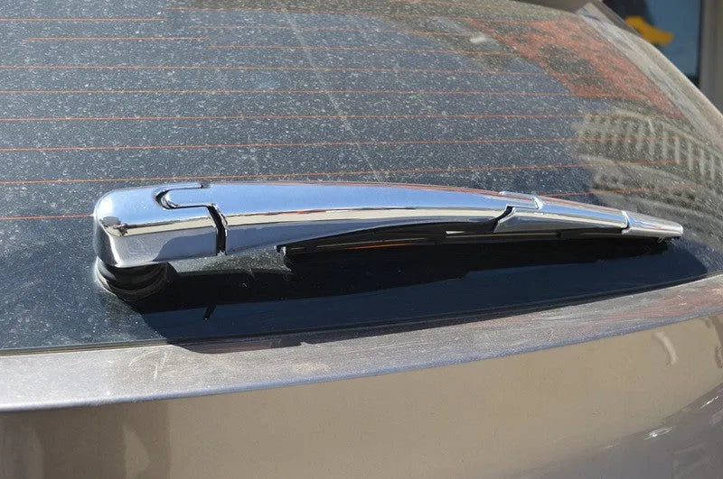 Four silver ABS plastic rear wiper trim caps for 2010 Hyundai vehicles