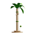 Vertical cat climbing frame with canna coloured chamfering grab column made from hemp rope