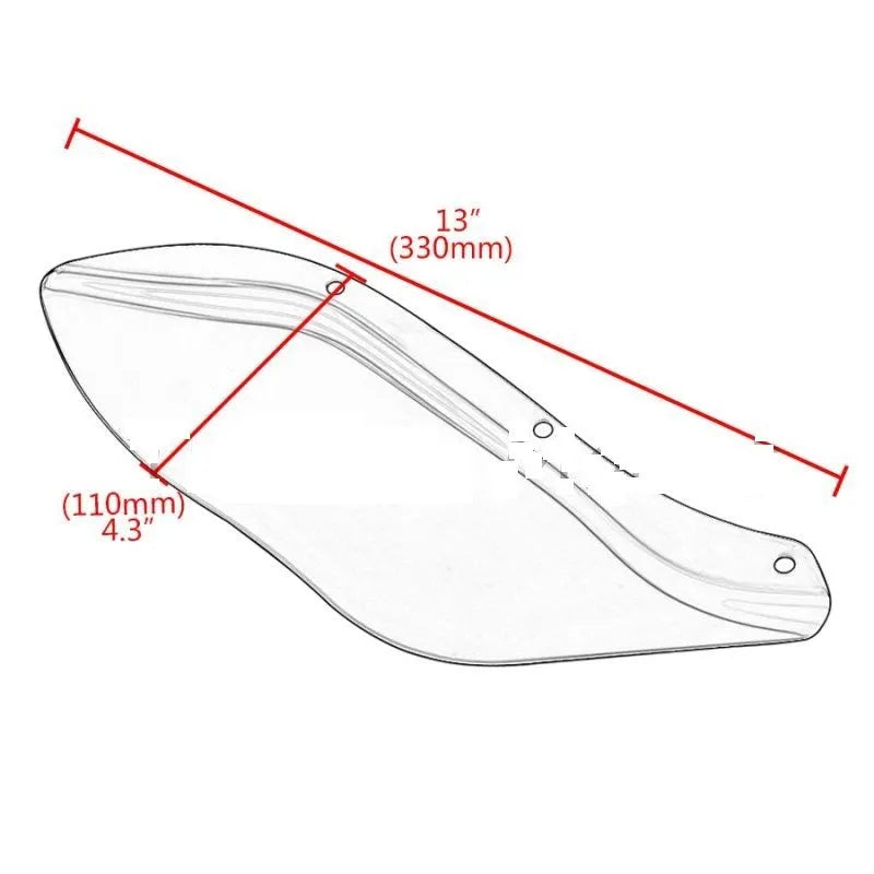 Harley-Davidson motorcycle gliding side wing headlight cover set in black and transparent ABS