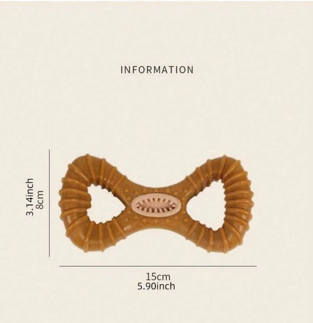 Durable dog chew bone toy in 8-shape and Y-shape designs for teeth cleaning