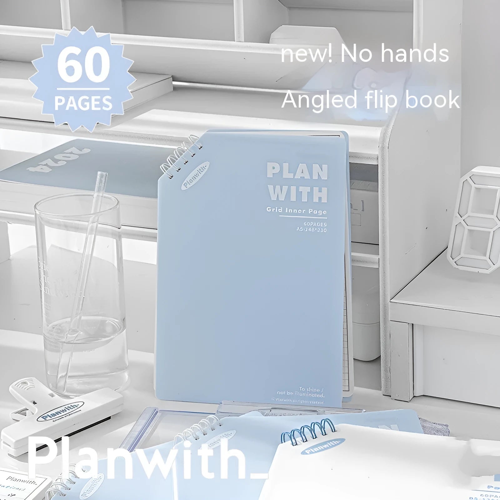 Artsy ins style salt series student draft notebook showing oblique angle design with 60 sheets