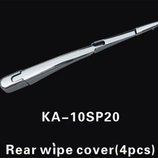 Four silver ABS plastic rear wiper trim caps for 2010 Hyundai vehicles