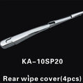 Four silver ABS plastic rear wiper trim caps for 2010 Hyundai vehicles