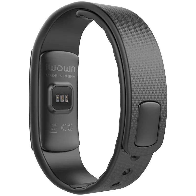 I6 smart sports bracelet with 0.96 inch touch screen showing black TPU wristband and PC body