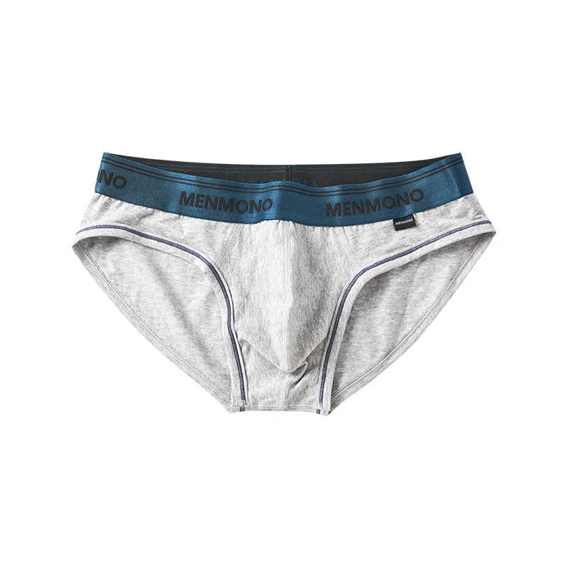 Men's cotton low waist briefs in colour block design with knit construction