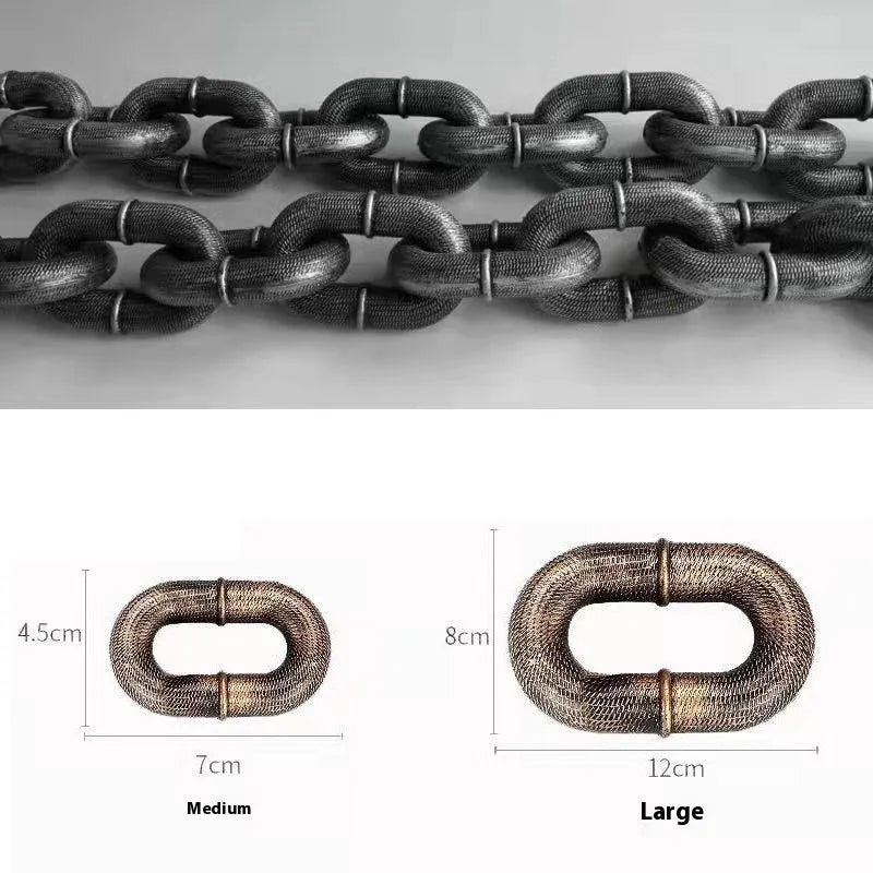 Simulation dog leash prop in bronze antique silver or black colours for video cosplay