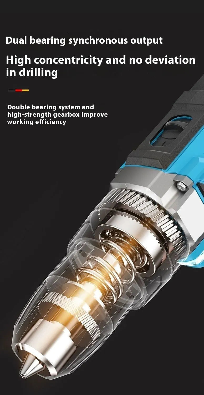 12V impact pistol drill electric screwdriver with two-speed control and pistol grip